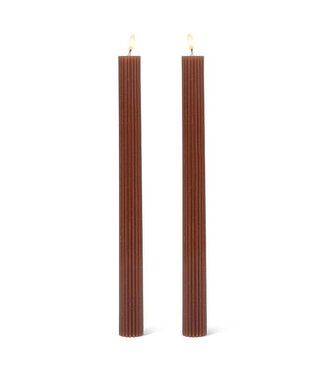 Abbott Collection Ridged Taper 2pk - Brown