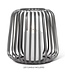 Large Cage Lantern with LED Candle - Grey