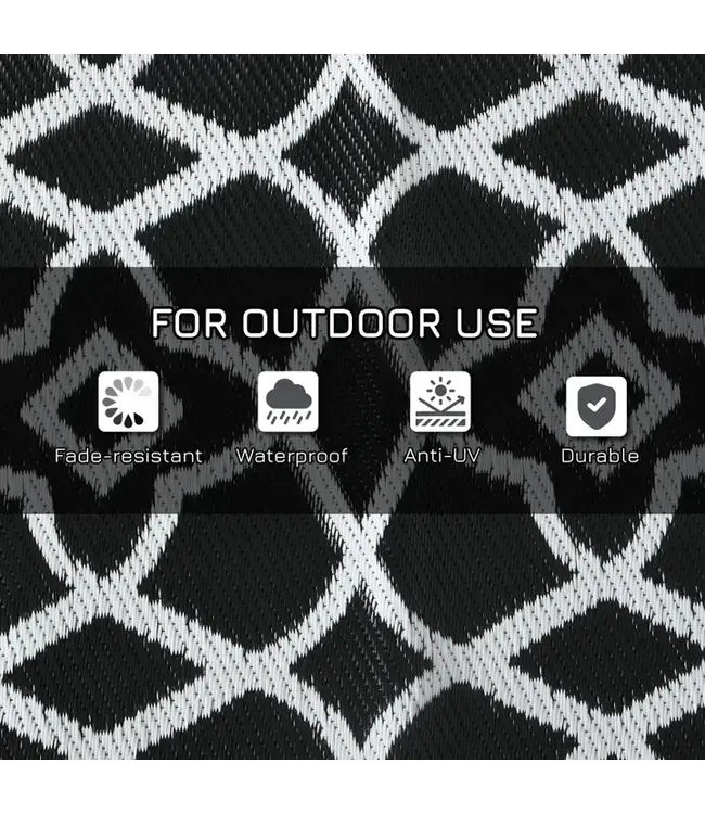 Outsunny Reversible Outdoor Rug, Waterproof 9' X 12' Mat