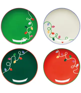 Danica Brands Holiday Glow Christmas Appetizer Plates Set of 4