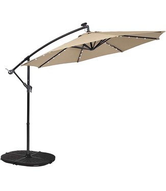 My Patio 10' LED Offset Umbrella - Linen (Beige)