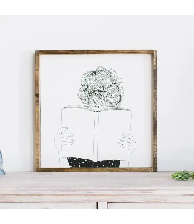 Girl Reading Framed Book Print
