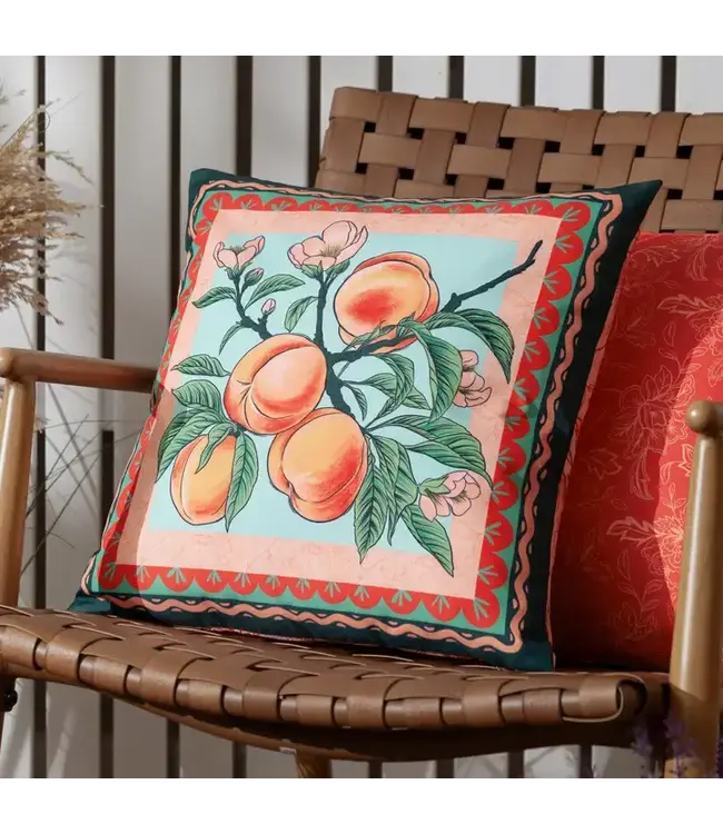 Anemone Peaches Printed Outdoor Cushion Multi