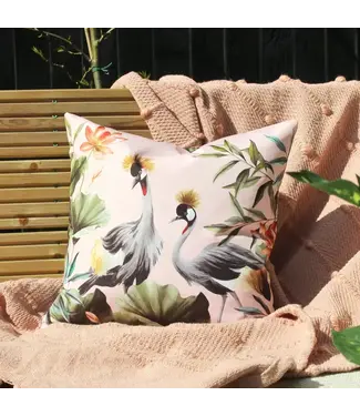 Riva Home Cranes Outdoor Cushion Blush/Forest