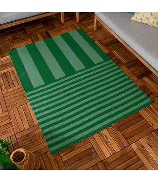 Riva Home Deck Stripe Printed Indoor/Outdoor Outdoor Rug Green