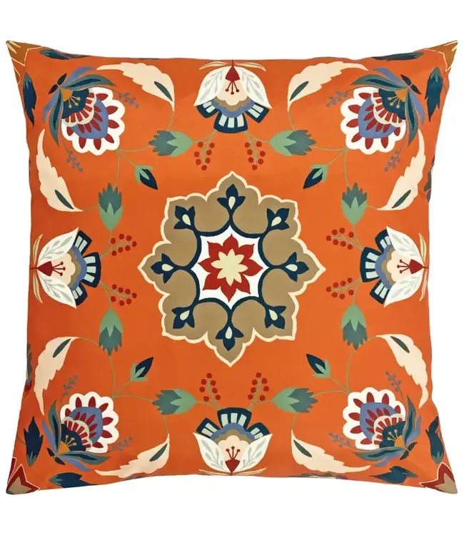 Folk Flora Outdoor Cushion Orange