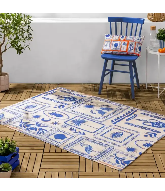 Frieze Indoor/Outdoor Washable Rug Blue