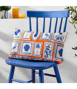 Riva Home Frieze Outdoor Cushion Coral/Blue