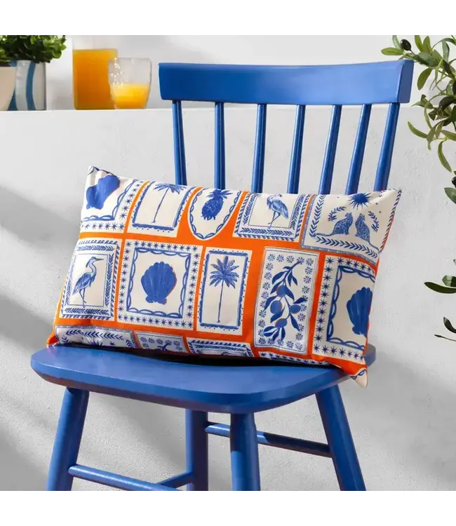 Frieze Outdoor Cushion Coral/Blue