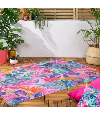Riva Home Psychedelic Jungle 120x170cm Indoor/Outdoor Rug Pink