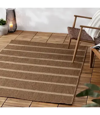 Riva Home Tala Stripe Jute Effect Indoor/Outdoor Rug Natural