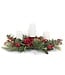 Floral,Pine & Berry Triple Pillar Holder