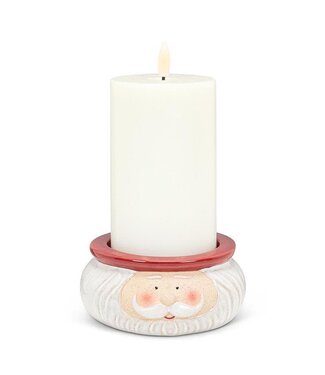 Abbott Collection Large Santa Face Pillar Holder