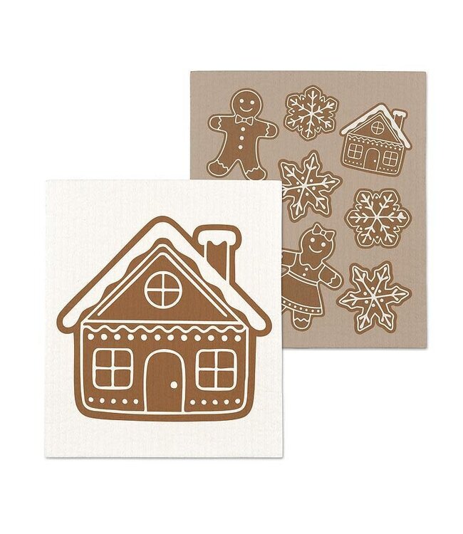 Gingerbread Dishcloths. Set of 2