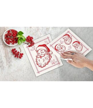 Abbott Collection Vintage Santa Dishcloths. Set of 2