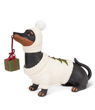 Abbott Collection Sweater Dachshund with Present