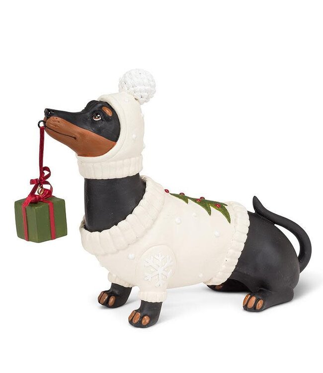 Sweater Dachshund with Present
