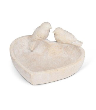 Abbott Collection Heart Dish with 2 Birds