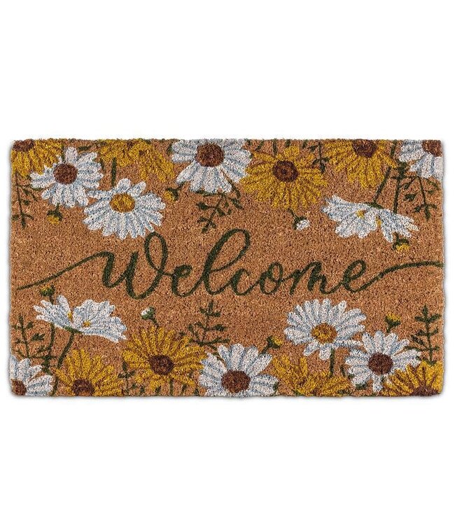 Welcome with Daisies Doormat