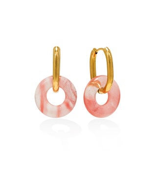 Lover's Tempo Thames Hoop Earrings - Pink