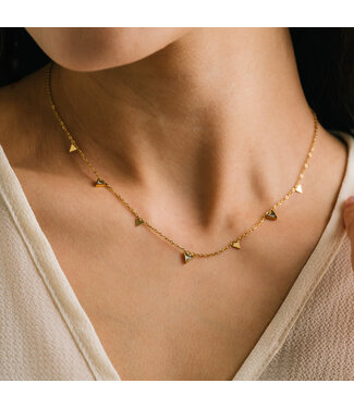 Lover's Tempo Sail Triangle CZ Necklace - Gold