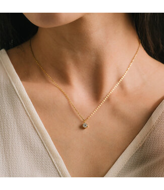 Lover's Tempo Sol CZ Necklace - Gold