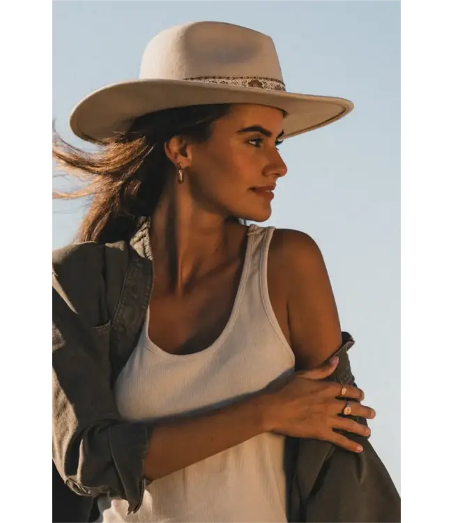 Women's Mid Brim Fedora Elwood Nude