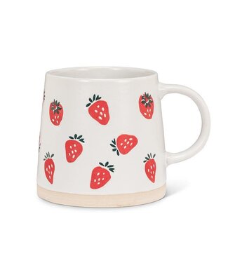 Abbott Collection Wide Base Mug with Strawberries