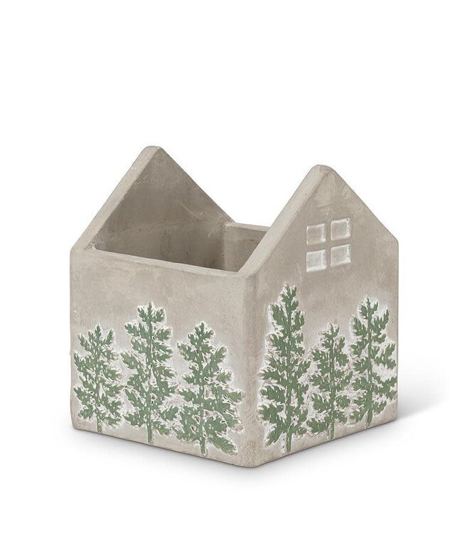 Low House Planter with Trees