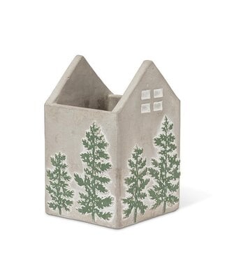 Abbott Collection Tall House Planter With Trees