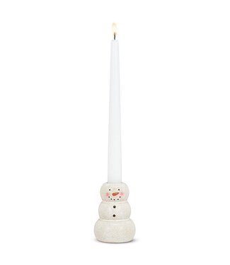 Abbott Collection Small Happy Snowman taper Holder