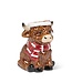 Highland Cow Vase with Scarf