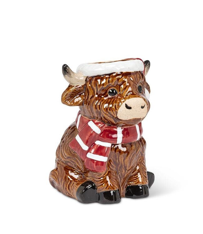 Highland Cow Vase with Scarf