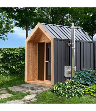 Leisurecraft Pure Cube Hudson Sauna - Knotty Red Cedar - Huum Drop Heater 9kw WIFI