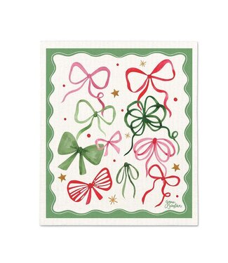 Abbott Collection Christmas Bows Dishcloth
