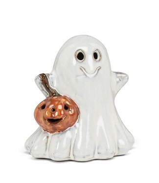 Abbott Collection Small Ghost with Jack O'Lantern