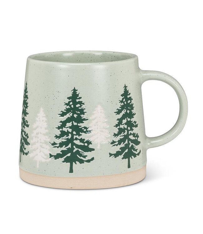 Wide Base Mug with Pine Trees