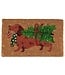 Holiday Dachshund with Tree Doormat