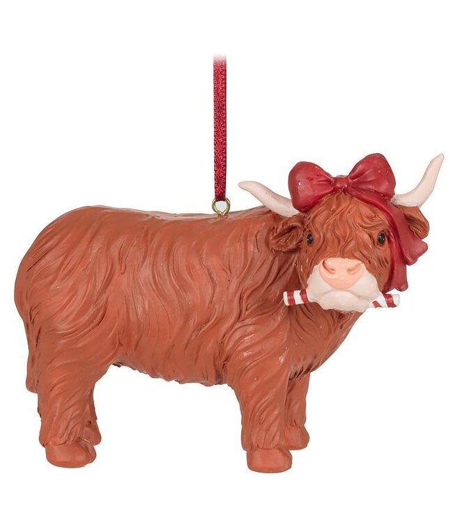 Festive Highland Cow Ornament