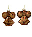 Brown Glitter Bow Ornaments