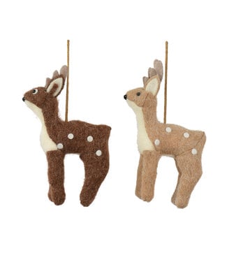 Kaemingk International Wool Deer Ornament Asst.