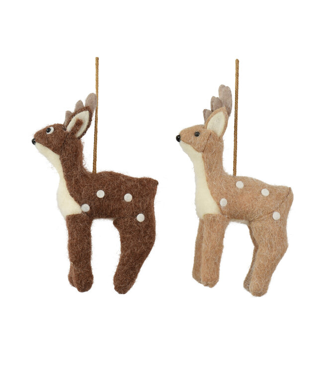Wool Deer Ornament Asst.
