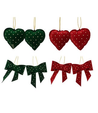 Kaemingk International Bows & Hearts Ornaments Asst.