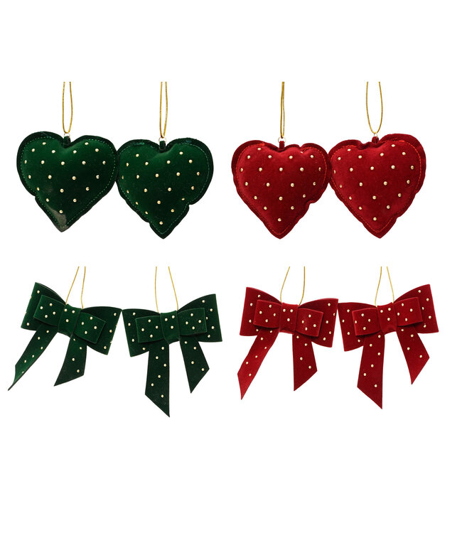 Bows & Hearts Ornaments Asst.