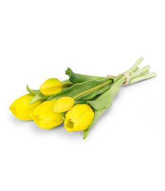 Abbott Collection Lifelike 5 Stem Tulip Bunch - Yellow