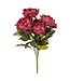 Large 7 Open Peony Bouquet - Burgundy