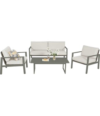 My Patio FRESNO 4PC Aluminum & Wicker Conversation Set