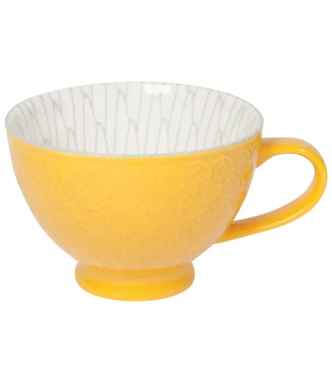 Yellow Stamped Latte Mug