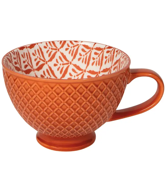 Copper Leaves Stamped Latte Mug