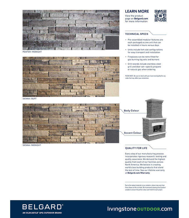 Belgard Bordeaux Fireplace (Base & Top)